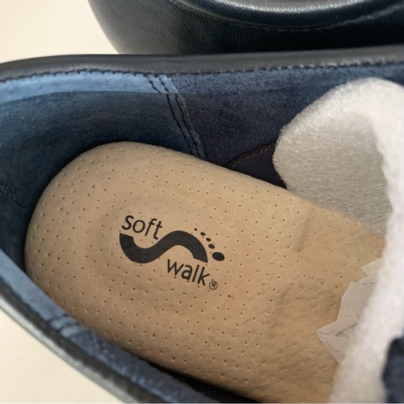 Softwalk Topeka navy blue leather lace up sneakers Women’s US 6 N Narrow width - Picture 2 of 10